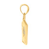 10K Yellow Gold CZ Men's 1.35" Satin Poker Charm Ace & King of Spades Pendant