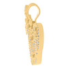 10K Yellow Gold Round Cut CZ Women's 1.10" Script Font Charm Crown QUEEN Pendant