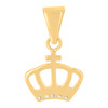 10K Yellow Gold Round Cut CZ Women's 0.65" Royal Charm Crown w/ Cross Pendant