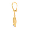 10K Yellow Gold Round Cut CZ Women's 0.65" Royal Charm Crown w/ Cross Pendant