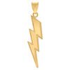 10K Yellow Gold Round CZ Unisex 2.15" D/C Charm Beaded Lightning Bolt Pendant