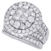 14K White Gold Princess Diamond Bridal Set Big Round Engagement Ring 3 Ct.