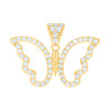 10K Yellow Gold Round Cut CZ Womens 0.75" Insect Charm Cut Out Butterfly Pendant