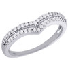 10K White Gold Genuine Diamond Milgrain Contour Wedding Band Curved Ring 0.25 Ct