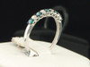 Ladies 10K White Gold Blue & White Diamond Engagement Ring Wedding Band 0.48 ct.