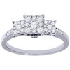 14K White Gold Ladies Round Cut 3 Stone Diamond Engagement Wedding Ring 1/2 Ct.