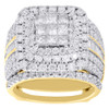 Ladies 14K Yellow Gold Diamond Engagement Ring Wedding Band Bridal Set 3.99 Ct.
