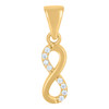 10K Yellow Gold Round CZ Womens 0.75" Small Size Charm Vertical Infinity Pendant