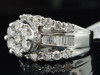 Ladies 14K White Gold Diamond Engagement Ring Flower Wedding Bridal 3.00 Ct.