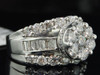 Ladies 14K White Gold Diamond Engagement Ring Flower Wedding Bridal 3.00 Ct.