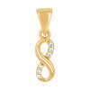 10K Yellow Gold Round CZ Womens 0.75" Small Love Charm Vertical Infinity Pendant