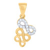 10K Two Tone Gold CZ Women's 0.85" Graduated Love Charm Triple Infinity Pendant