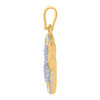 10K Two Tone Gold CZ Women's 1" Love Charm Triple Infinity in Oval Frame Pendant