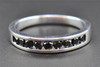 Black Diamond Wedding Band Sterling Silver Round Cut Ladies Channel Set .51 Ct