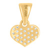 10K Yellow Gold Round CZ Women's 0.50" Iced Out Mini Charm Cluster Heart Pendant