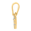 10K Yellow Gold Round CZ Women's 0.50" Iced Out Mini Charm Cluster Heart Pendant
