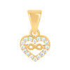 10K Yellow Gold CZ Women's 0.35" Mini Love Open Charm Infinity in Heart Pendant