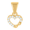 10K Yellow Gold Round CZ Women's Mini Love Charm Open Heart w/ Infinity Pendant