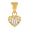 10K Yellow Gold Round CZ Women's 0.50" Love Heart Mini Cluster Heart Pendant