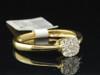 Ladies 10K Yellow Gold Round Cut Diamond Engagement Ring Bridal Set 0.31 Ct.