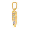 10K Two Tone Gold Round CZ Women's 0.75" Cluster Love Charm Heart Wavy Pendant