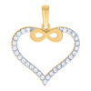 10K Two Tone Gold Round CZ Women's Cut Out Charm Heart Frame w/ Infinity Pendant