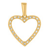 10K Yellow Gold CZ Women's 0.75" Cut Out Love Charm Open Heart Frame Pendant