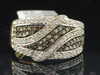 Brown Diamond Cocktail Ring Ladies 10K Yellow Gold Round Fashion Band 0.70 Tcw.