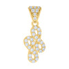 10K Yellow Gold Round CZ Womens 0.85" Cluster Love Charm Double Infinity Pendant