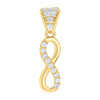 10K Yellow Gold Round CZ Women's 0.85" Cluster Charm Vertical Infinity Pendant