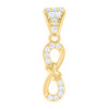 10K Yellow Gold Round CZ Womens 0.85" Love Heart Charm Vertical Infinity Pendant