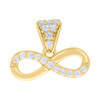 10K Yellow Gold Round CZ Women's 0.50" Love Heart Charm Infinity Symbol Pendant