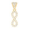 10K Yellow Gold Round CZ Womens 0.85" Cluster Charm Love Infinity Symbol Pendant