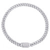 10K White Gold Genuine Diamond Unisex 4mm Miami Cuban Link 7" Bracelet 1.95 CT