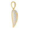 10K Yellow Gold Round CZ Women's 1.45" Iced Out Love Charm Broken Heart Pendant
