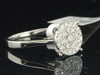 Diamond Engagement Ring 10K White Gold Round Cut 0.46 Ct Halo Design