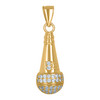 10K Yellow Gold Round CZ Men's 1.10" MC's Mic Charm Rapper Microphone Pendant