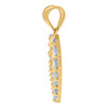 10K Yellow Gold Round CZ Womens 0.95" Love Charm Quinceanera 15 in Heart Pendant