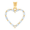 10K Yellow Gold Baguette CZ Women's 0.95" Love Charm Open Heart Frame Pendant