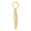 10K Yellow Gold Baguette CZ Women's 0.90" Love Charm Open Heart Frame Pendant