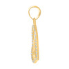 10K Yellow Gold Round CZ Women's Love Frame Charm Sideways Double Heart Pendant