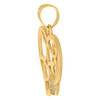 10K Yellow Gold Round CZ Women's 0.95" Love Frame Charm Floating Hearts Pendant