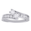 14K White Gold Two Stone Diamond Engagement Ring Love Friendship Bypass 1.02 Ct