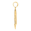 10K Yellow Gold Round CZ Womens 1.10" Love Charm Sideways Heart w/ Arrow Pendant
