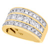 14K Yellow Gold Round Cut Diamond Wedding Band Ladies 12mm Channel Set Ring 2 CT