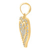 14K Yellow Gold Round CZ Women's 0.85" Iced Out Love Charm Cluster Heart Pendant