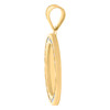 10K Yellow Gold Channel CZ Unisex 1" Charm Round Picture Memory Frame Pendant