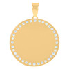 10K Yellow Gold Channel CZ Unisex 1.55" Charm Round Picture Memory Frame Pendant