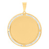 10K Yellow Gold Channel CZ Unisex 1.85" Charm Round Picture Memory Frame Pendant