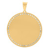 10K Yellow Gold Channel CZ Unisex 2.25" Charm Round Picture Memory Frame Pendant